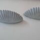 Pair of vintage shell wall lights, matte white, France 1970