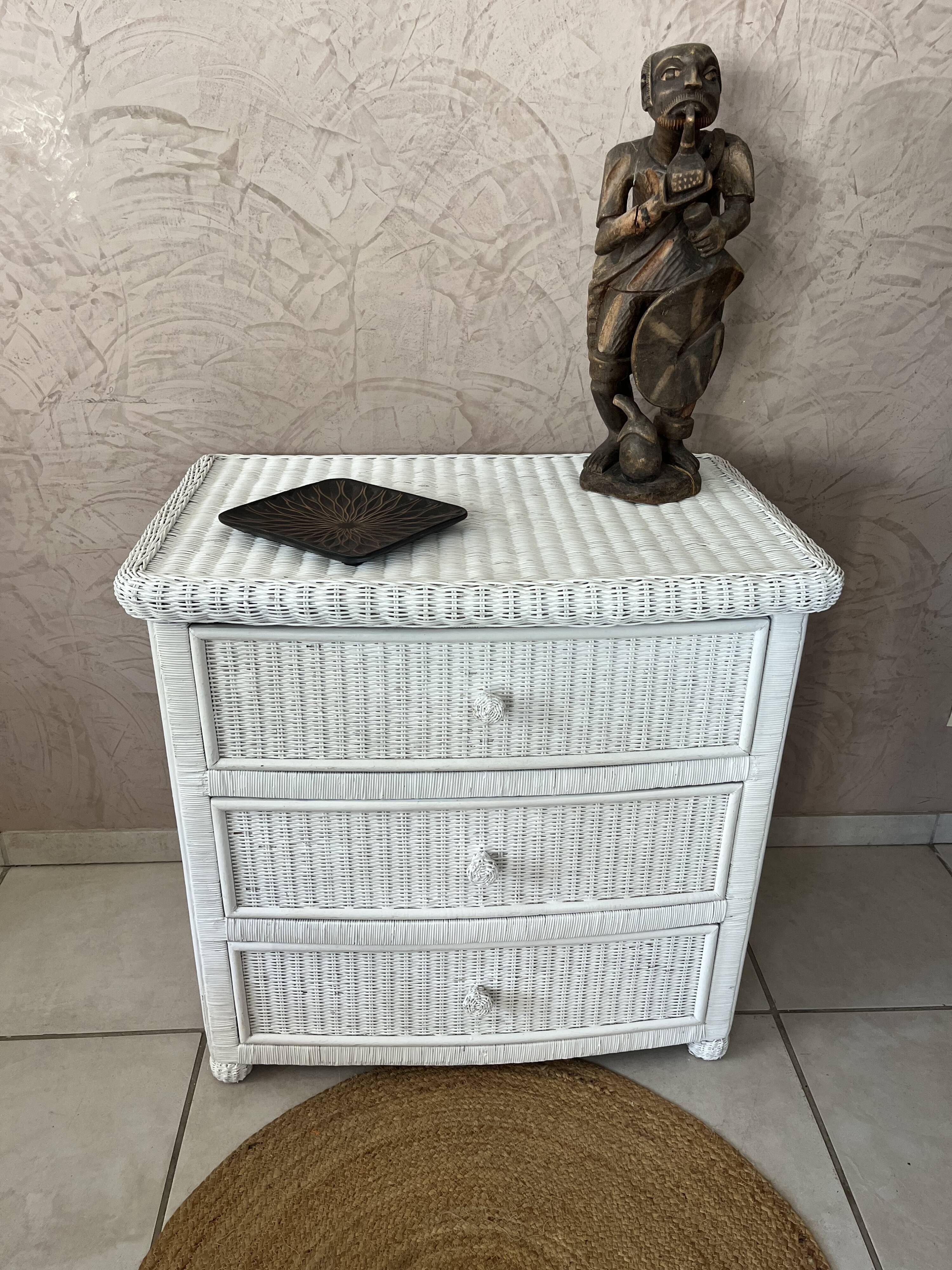 Rattan chest of drawers