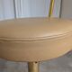Tabouret de bar italien mid-century modern en laiton et cuir
