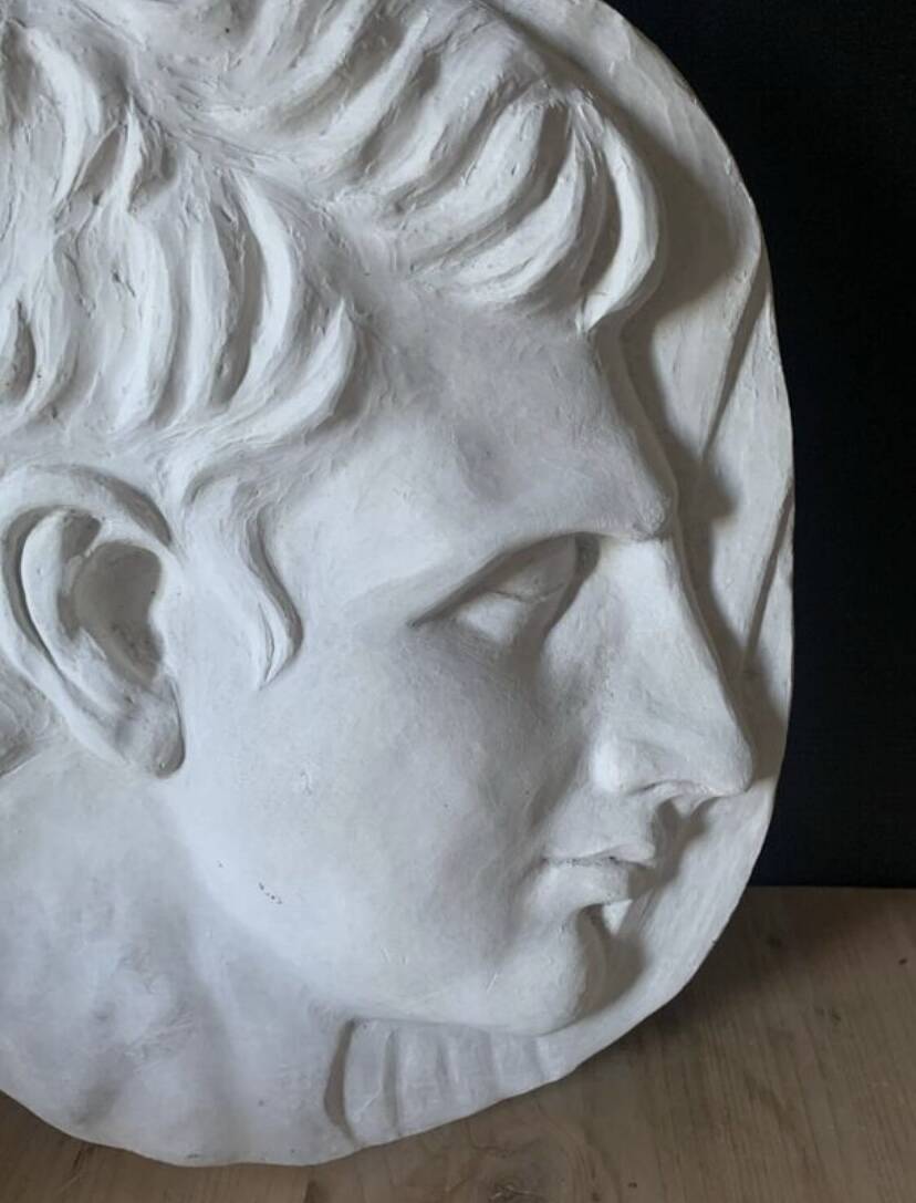 Bas relief plaster medallion