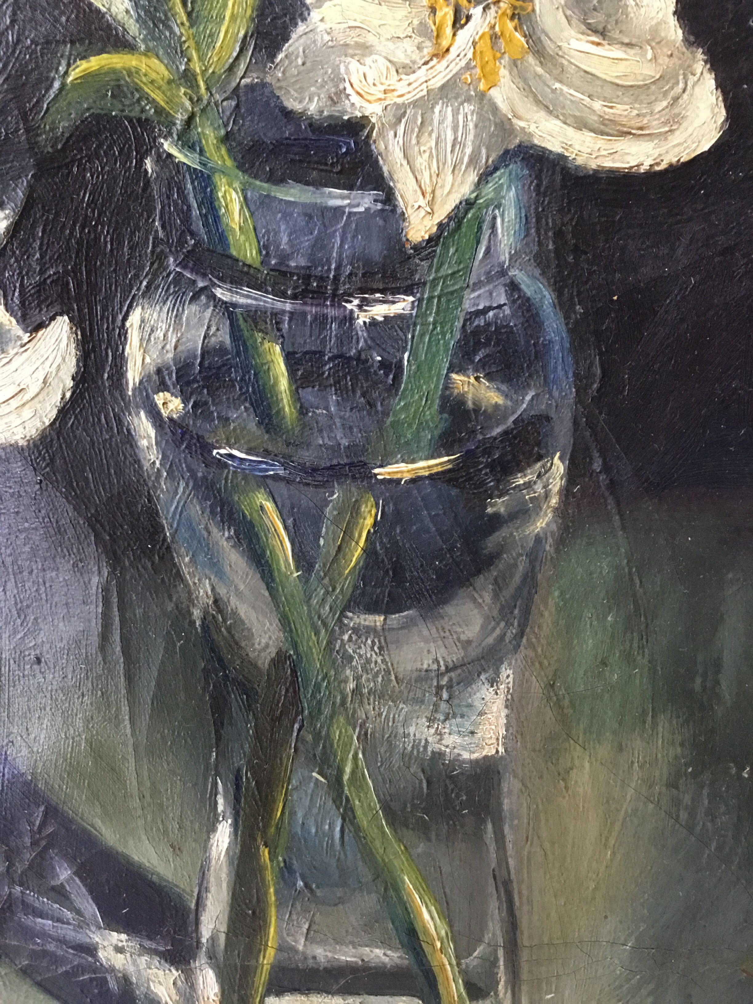 Ancient oil bouquet of flowers