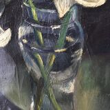 Ancient oil bouquet of flowers