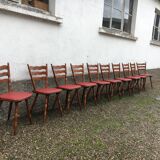 Bistro chairs vintage Scandinavian brasserie colorful galette - 1950 1960