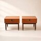 Set midcentury teak nightstands