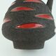 Fat lava vase schlossberg cer. 1970s brown with glossy red pattern no.64-25