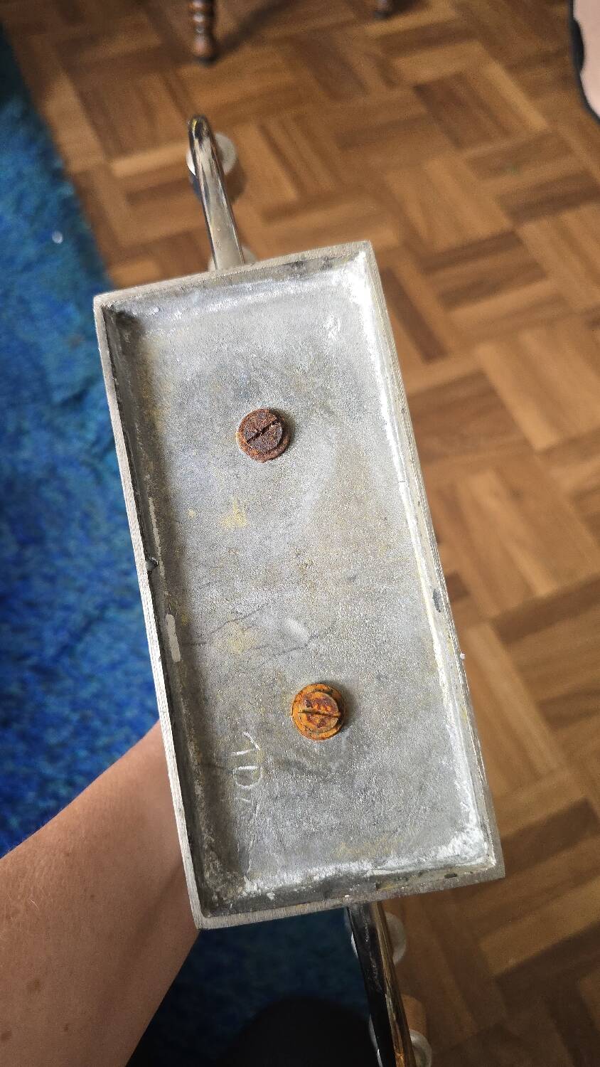 Bougeoir métallique chromé métalique grand moderniste Hanoukka