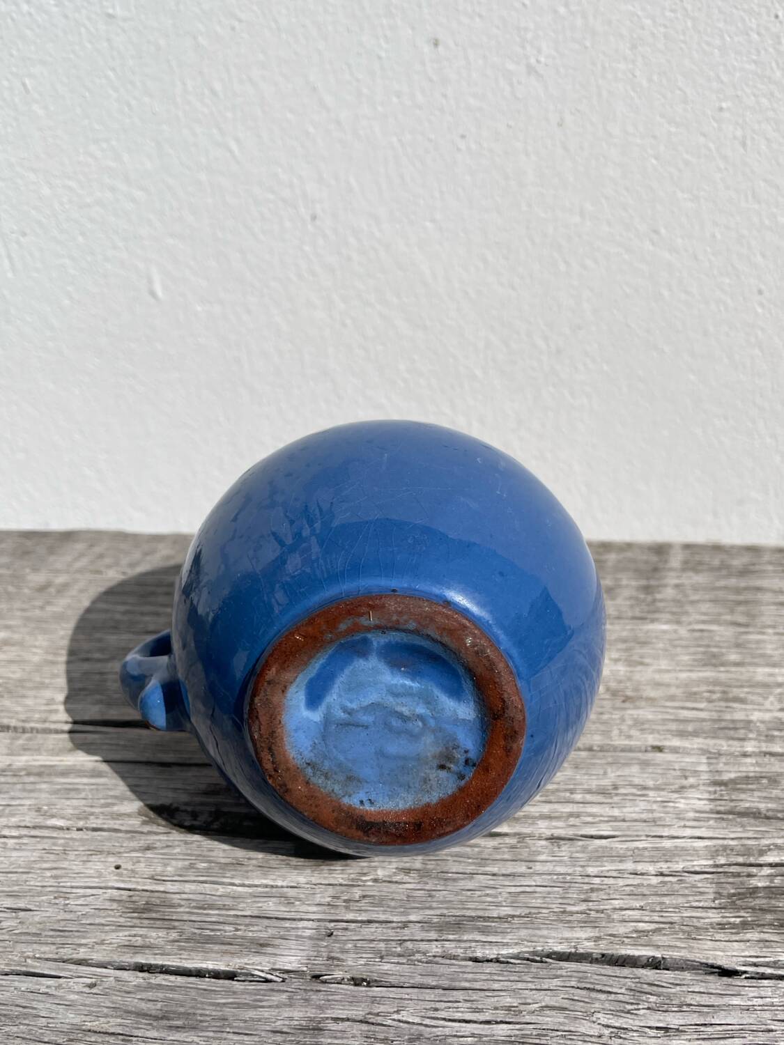 Small ethnic blue ceramic jar / vase