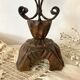Vintage wooden and wrought iron chandelier