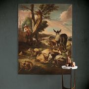 18th century Italian painting, pastoral genre scene
