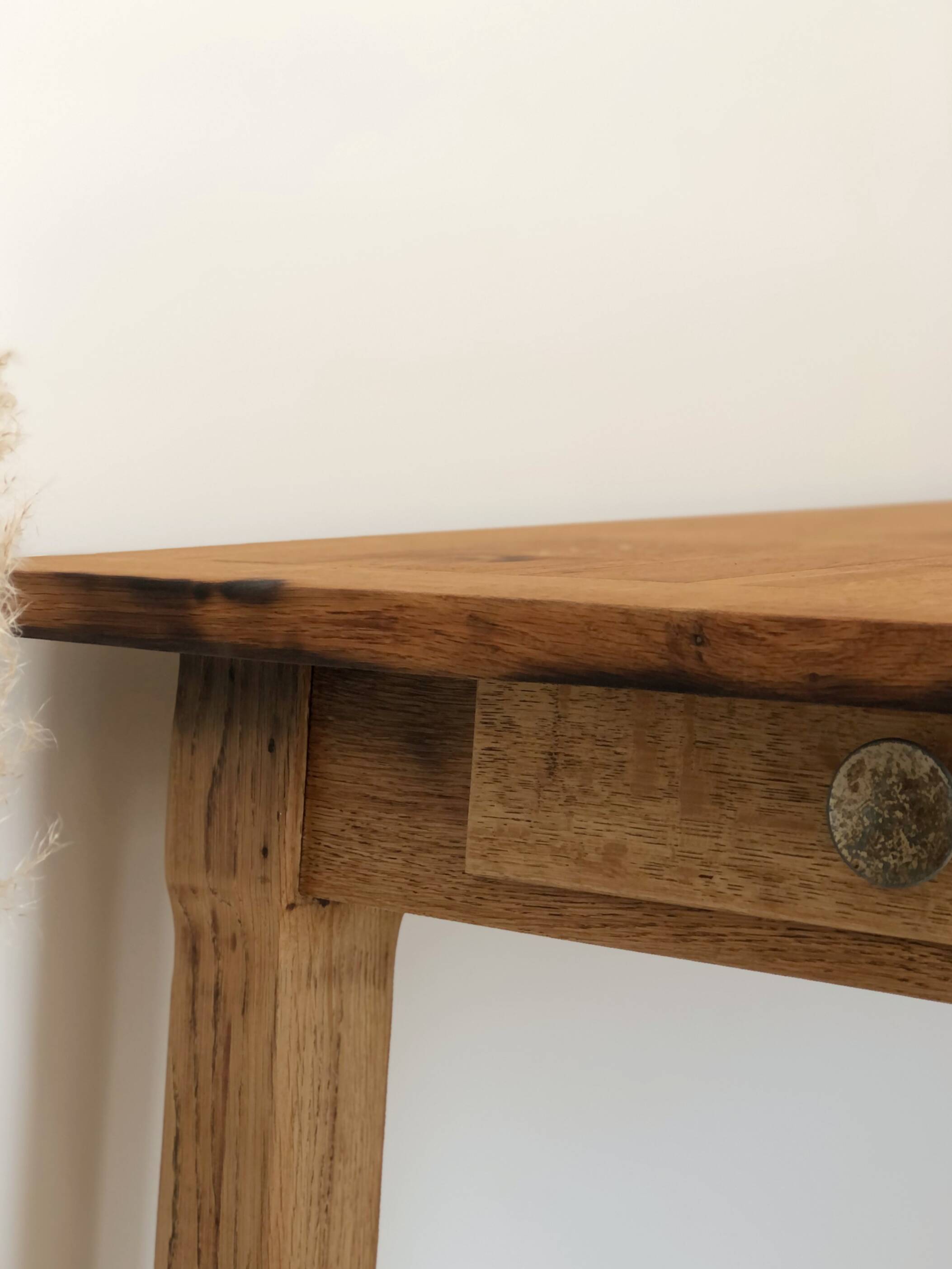 Vintage solid oak farmhouse table