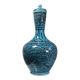 Vintage painted turquoise Iznik glazed pottery covered vase or Persian jar