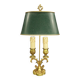 Louis XV style lamp from Lucien GAU - green lampshade with crackle effect metal.