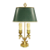 Louis XV style lamp from Lucien GAU - green lampshade with crackle effect metal.