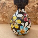 Antique glazed terracotta vase flower decor made in italy vintage