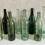 Series of ten old bottles