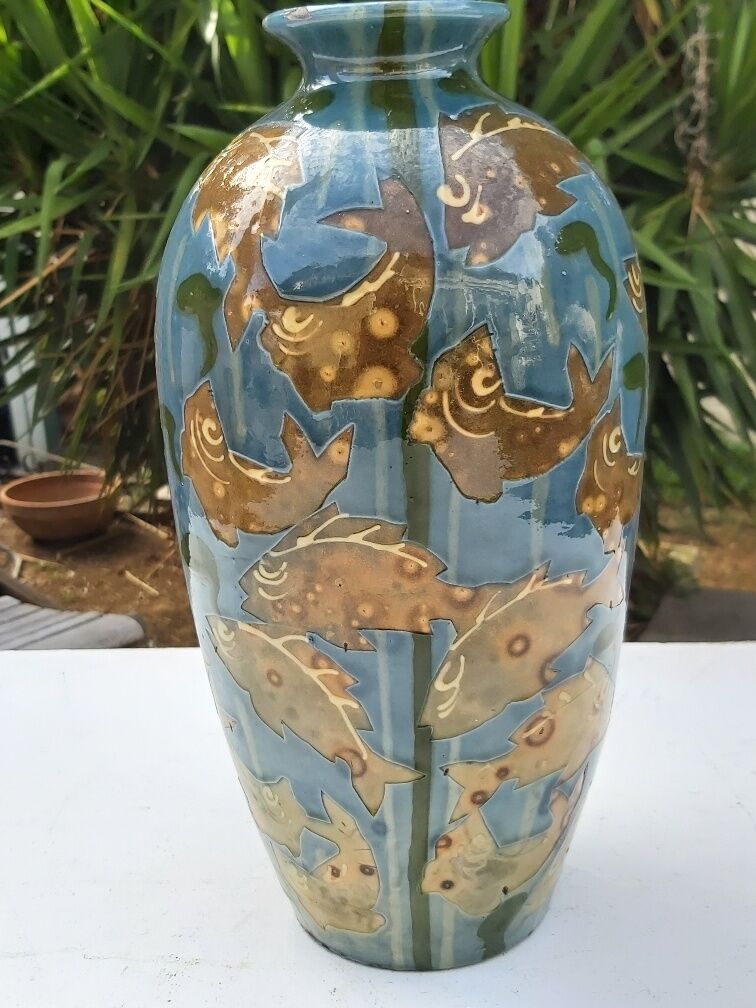 Vase Emile Simonod Savoie fish decorations