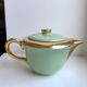 Duo of teapot and green milk pot sage 50s