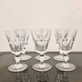 6 crystal glasses stamped Baccarat