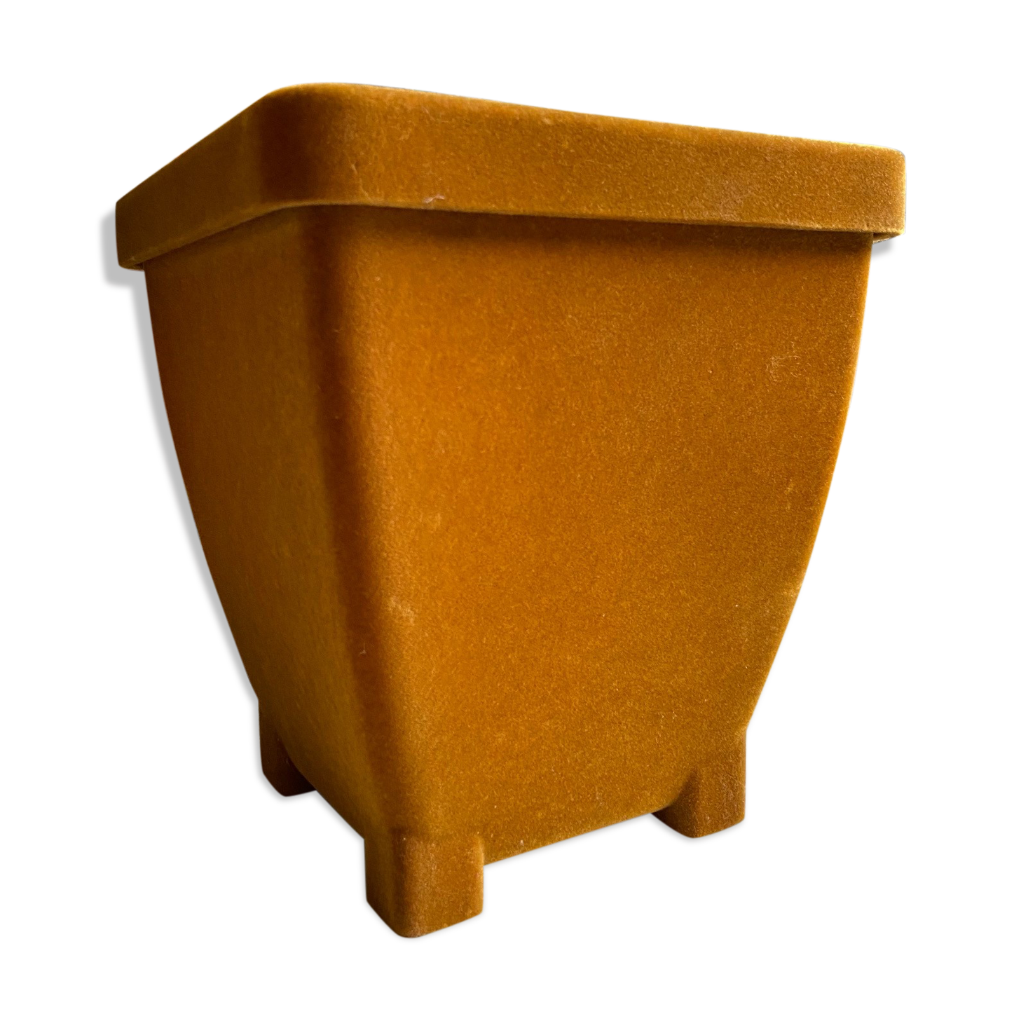 Orange velvet plant pot