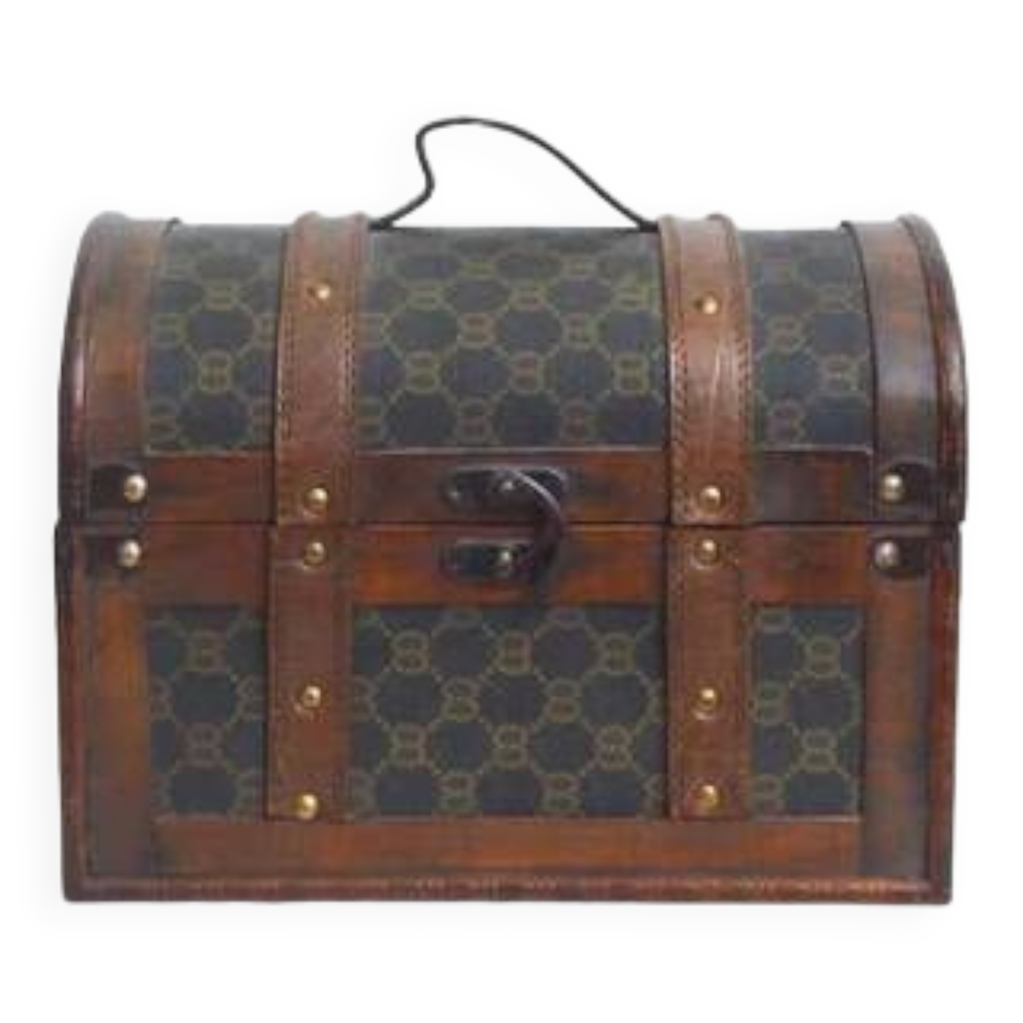 Monogrammed wooden chest