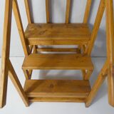 vintage wooden library staircase