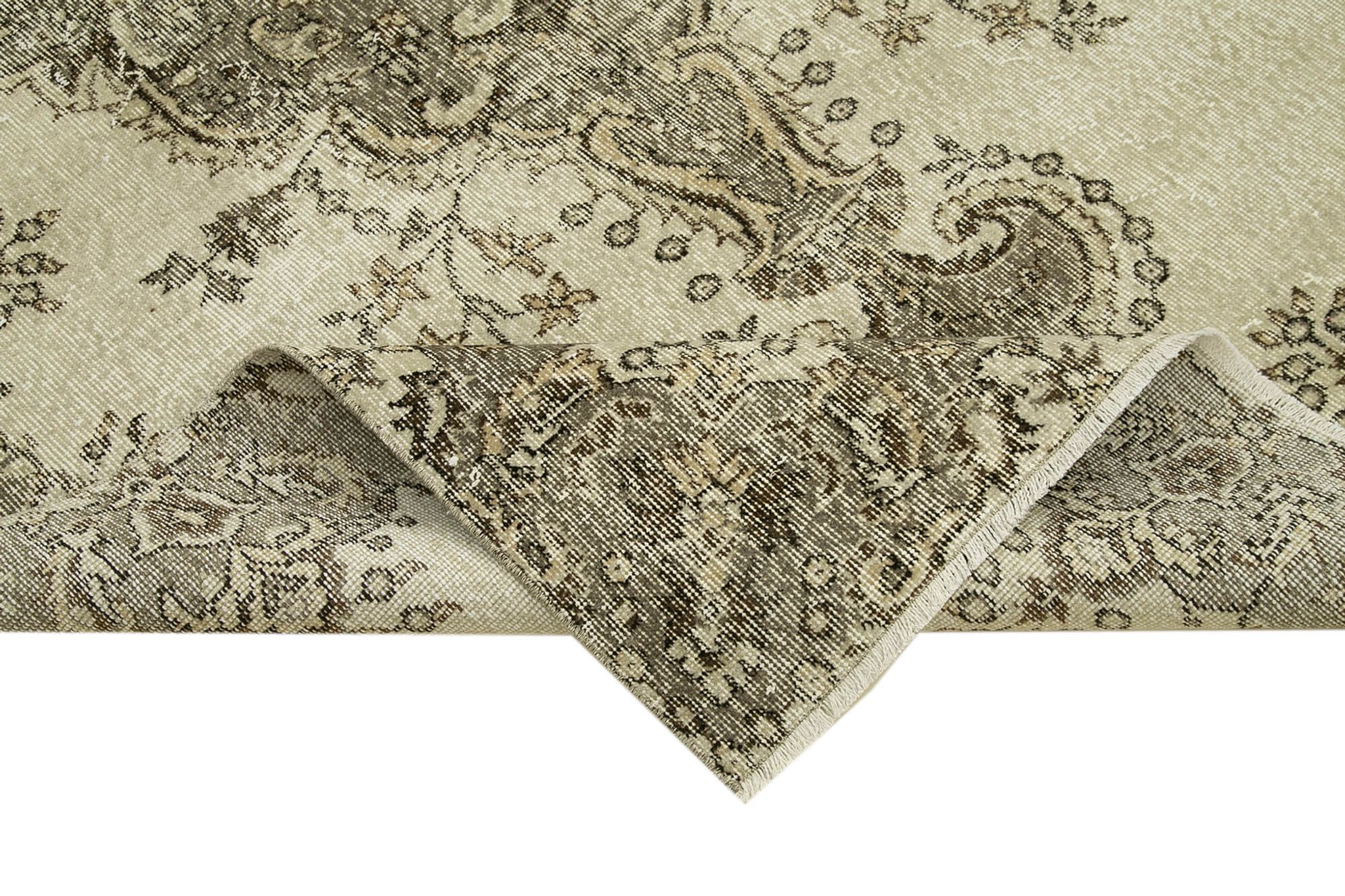 Tapis beige turc noué à la main 156 cm x 257 cm