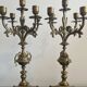 Pair of five-light gilded bronze candelabras, Napoleon III, 19th century.