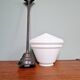 Large Art Deco pendant light in white opaline glass, conical, 1920s-30s