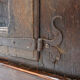 Small rustic buffet in solid wood - 2 doors and ball feet.