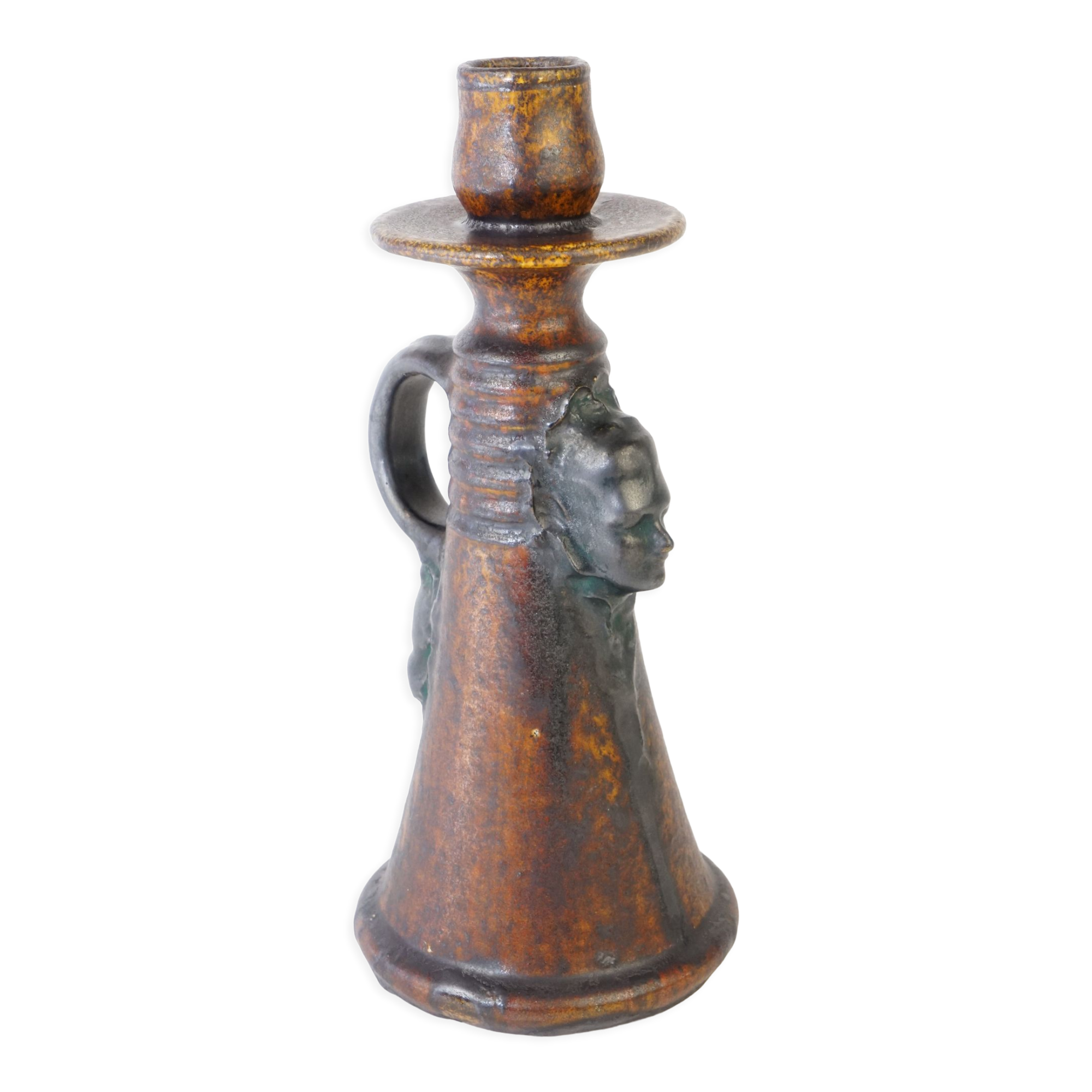 Ceramic sylvain sttublet ( 1890 -1985 ) candlestick or lamp foot in sandstone