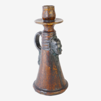 Ceramic sylvain sttublet ( 1890 -1985 ) candlestick or lamp foot in sandstone