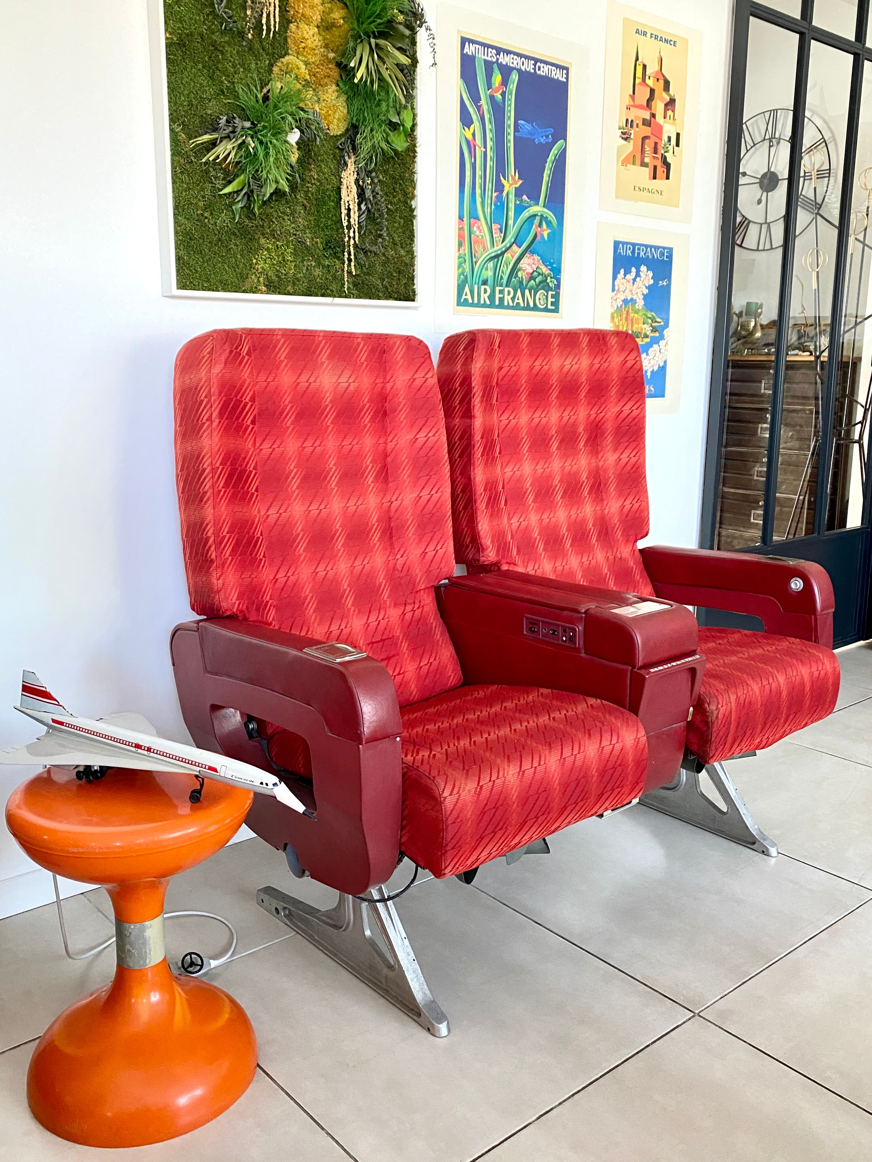 Vintage Air France aircraft chairs