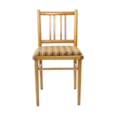 Chaises de salle à manger du milieu du siècle en chêne et tissu, tonne tchécoslovaquie, ensemble de 4