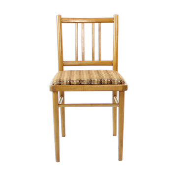 Chaises de salle à manger du milieu du siècle en chêne et tissu, tonne tchécoslovaquie, ensemble de 4