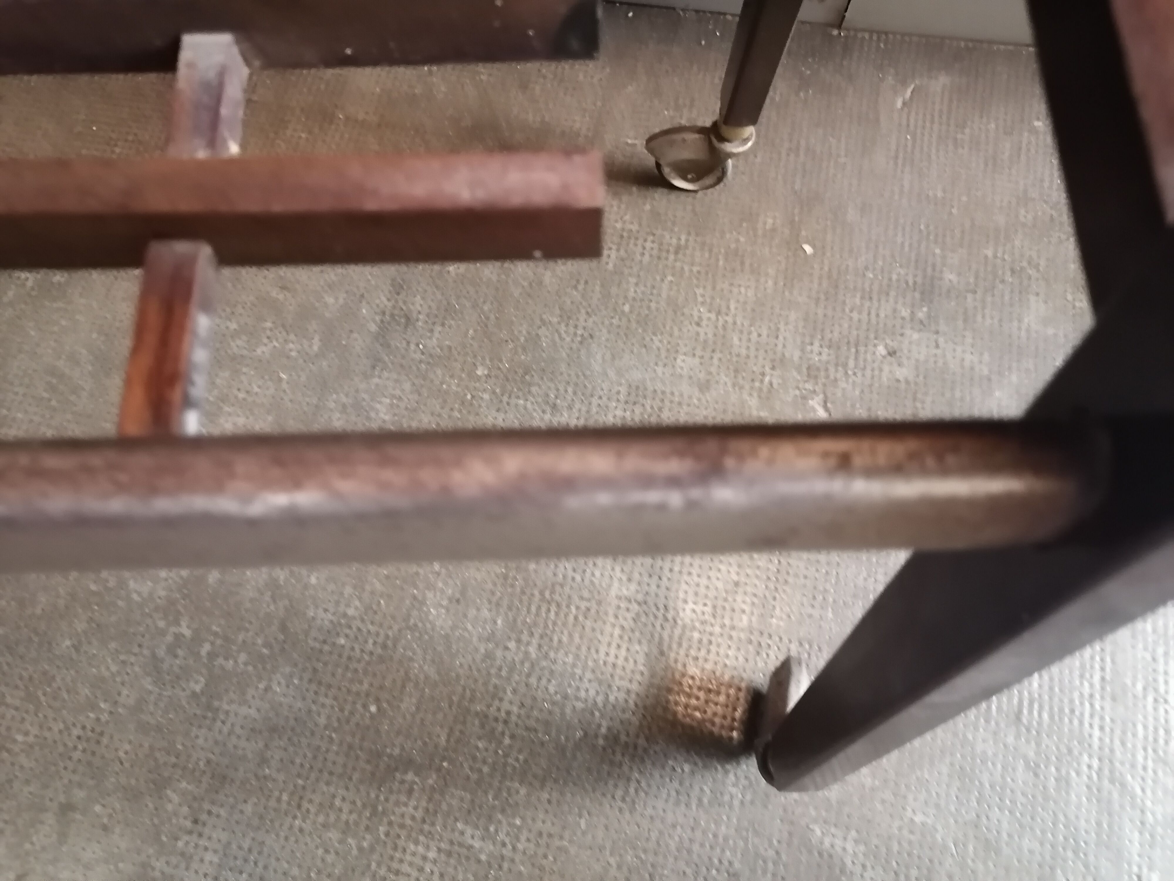 Side table served vintage casters 1960 Italian style metal glass