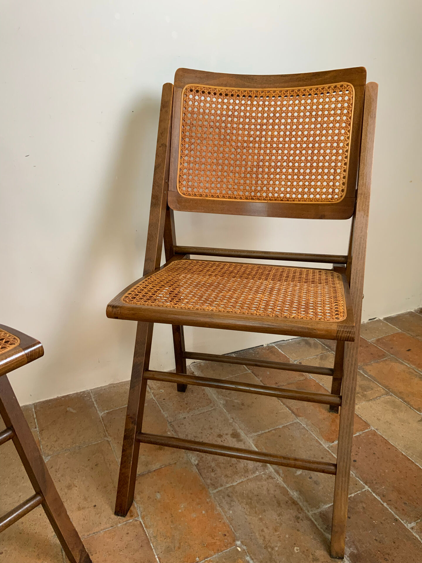 Paire de chaise pliante mid-century 