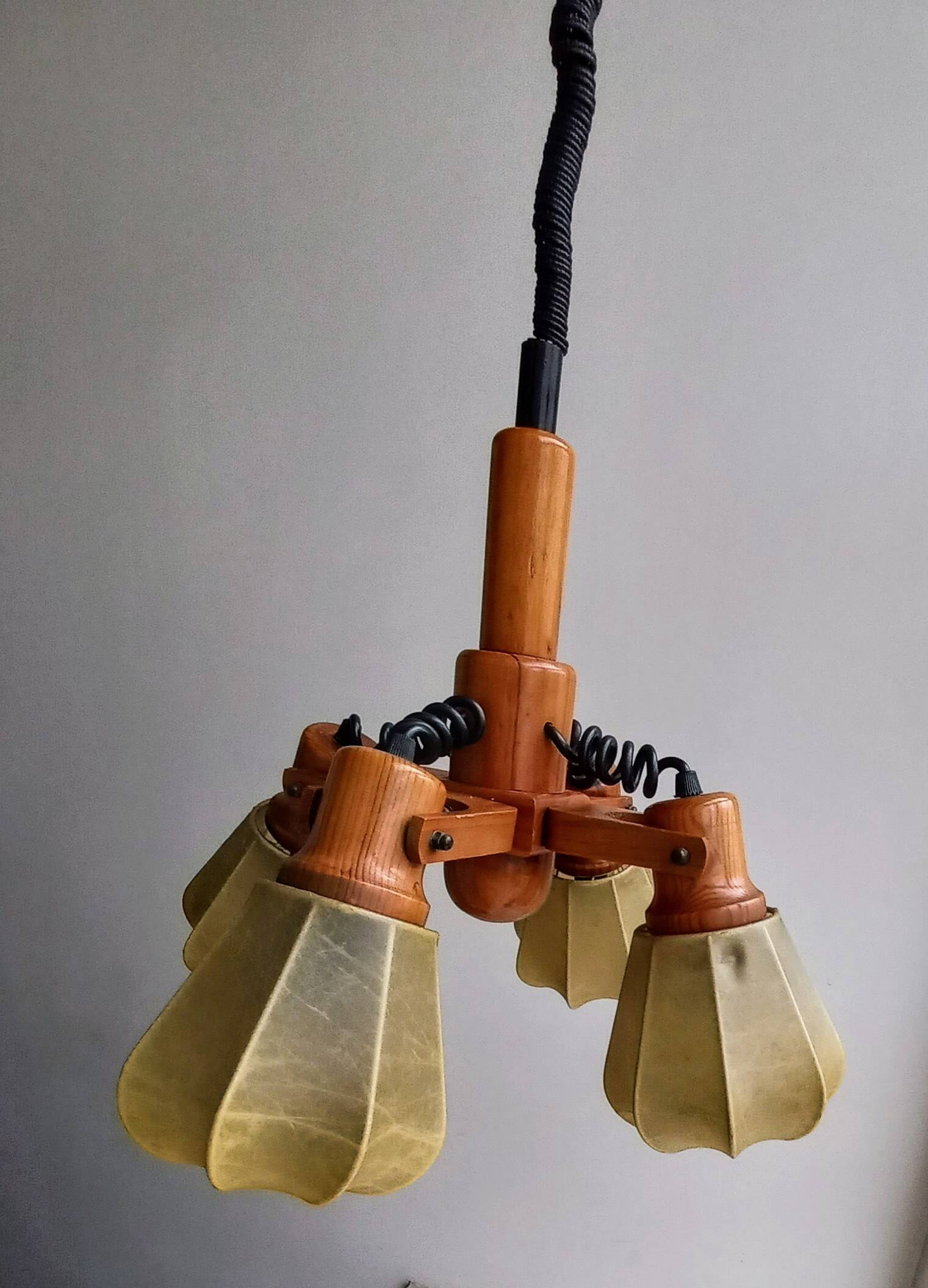 Rare 4 light cocoon pendant