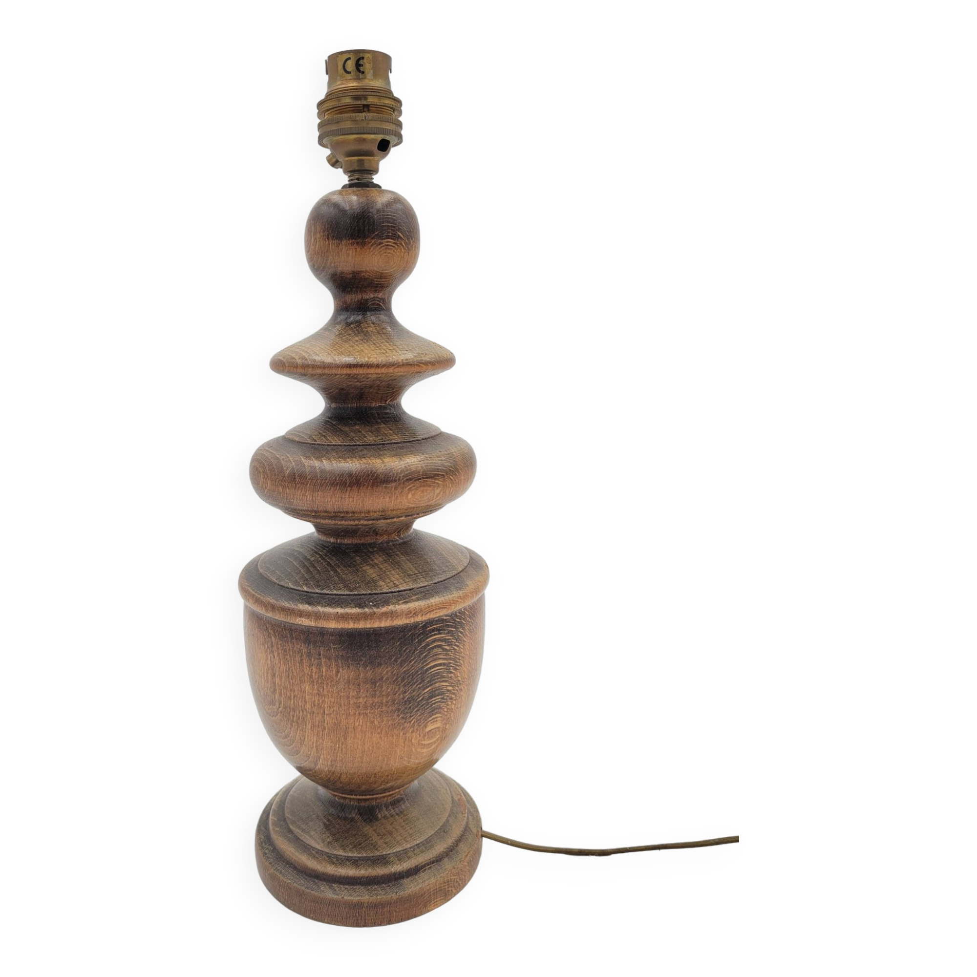 Vintage turned wooden lamp base