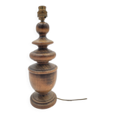 Pied de lampe en bois tourné vintage