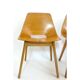 Set of 4 barrel chairs, wooden base, Pierre Guariche, Steiner, 1950s.
