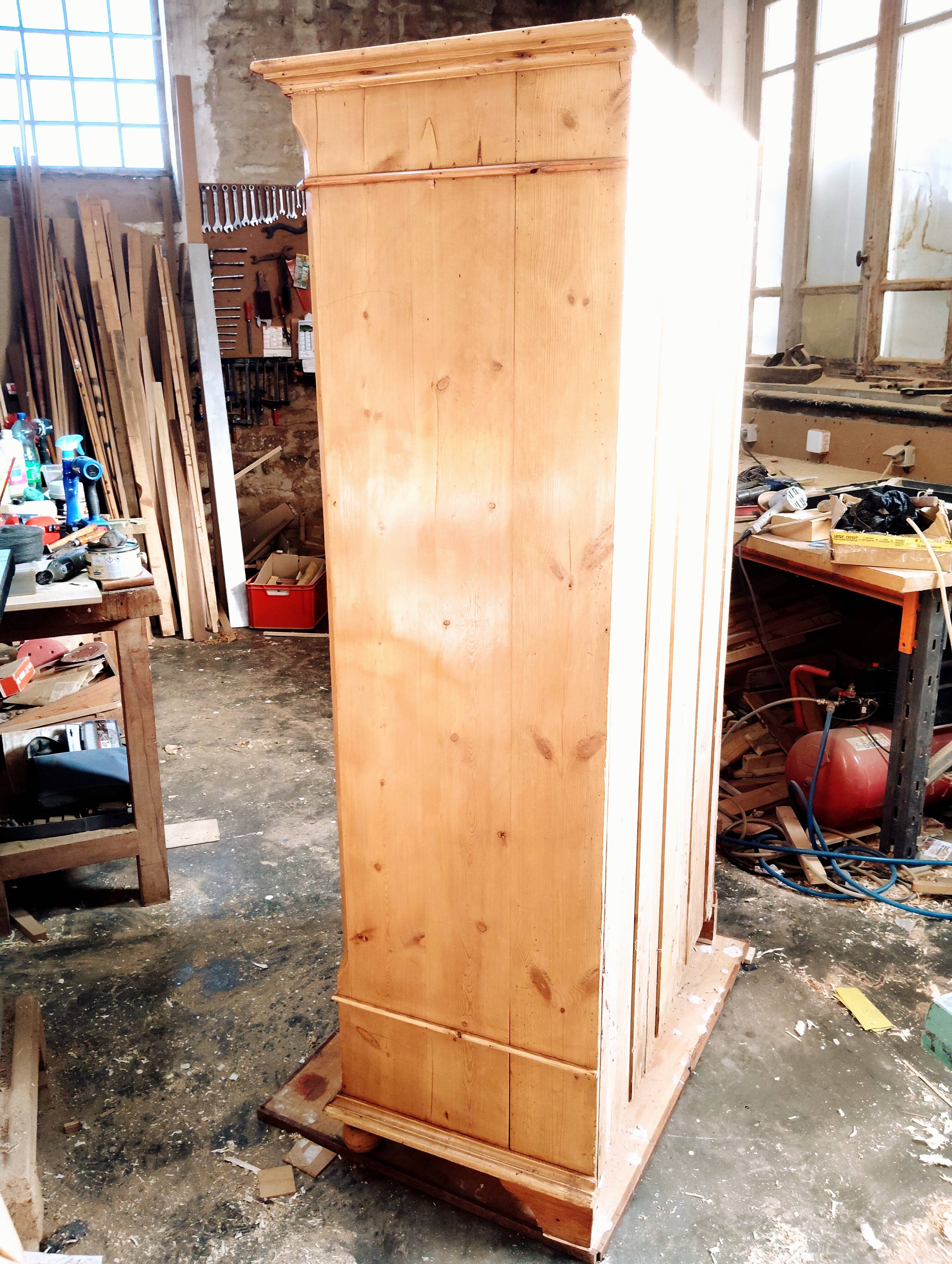 English bonnet chest in old pine