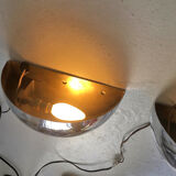 Set of 2 Chrome Plated Wall Lamps, 1950s