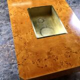 Table basse en loupe d'orme Alveo par Willy Rizzo pour Mario Sabot, 1972