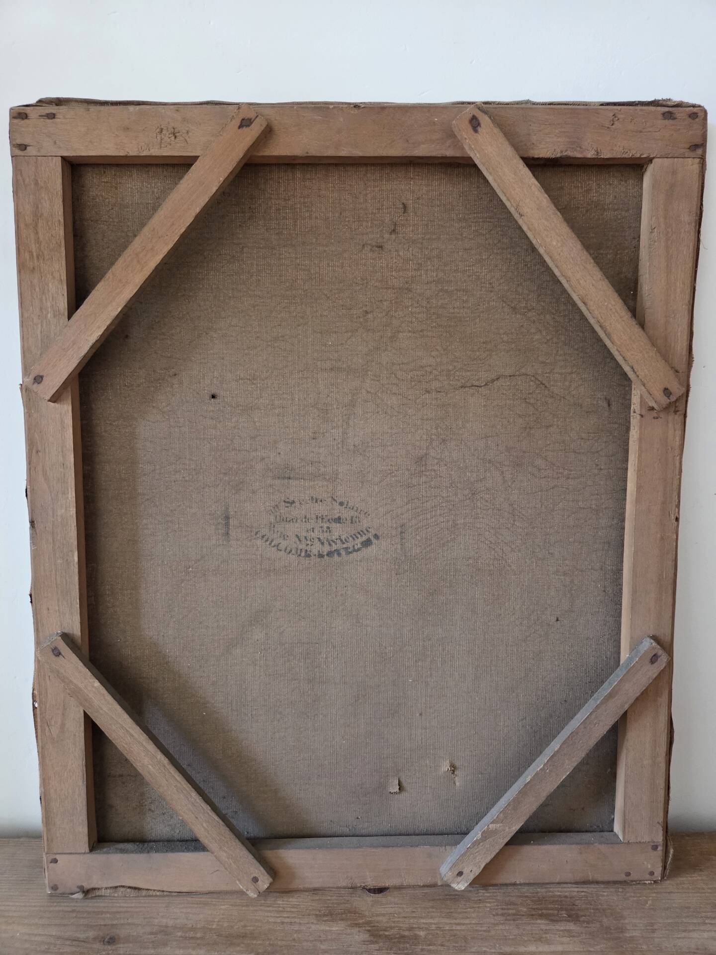 Portrait ancien, peinture a l’huile XIXe