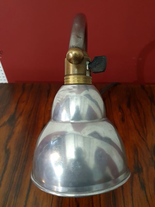 Lampe de bureau moderniste - métal patiné - ca 1950