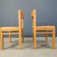Vintage oak and wicker dining chairs, 1960s
