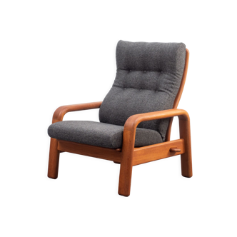 Vintage relax armchair, teak, refurbished, Danish design