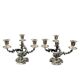Wiskeman, pair of rococo chandelier, silver metal