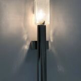 Large wall light in brushed metal. 70s