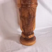 Vintage hand-turned solid olive wood vase – 1970s